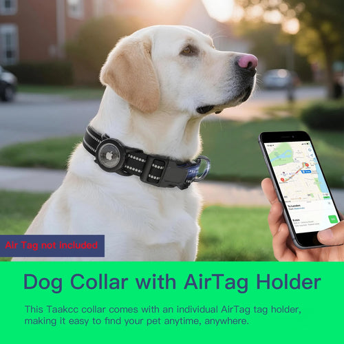 Collier Imperméable Porte-AirTag Réfléchissant — Toutes Tailles