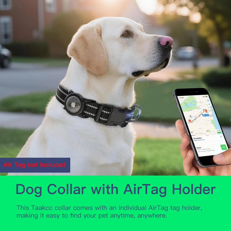 Collier Imperméable Porte-AirTag Réfléchissant — Toutes Tailles