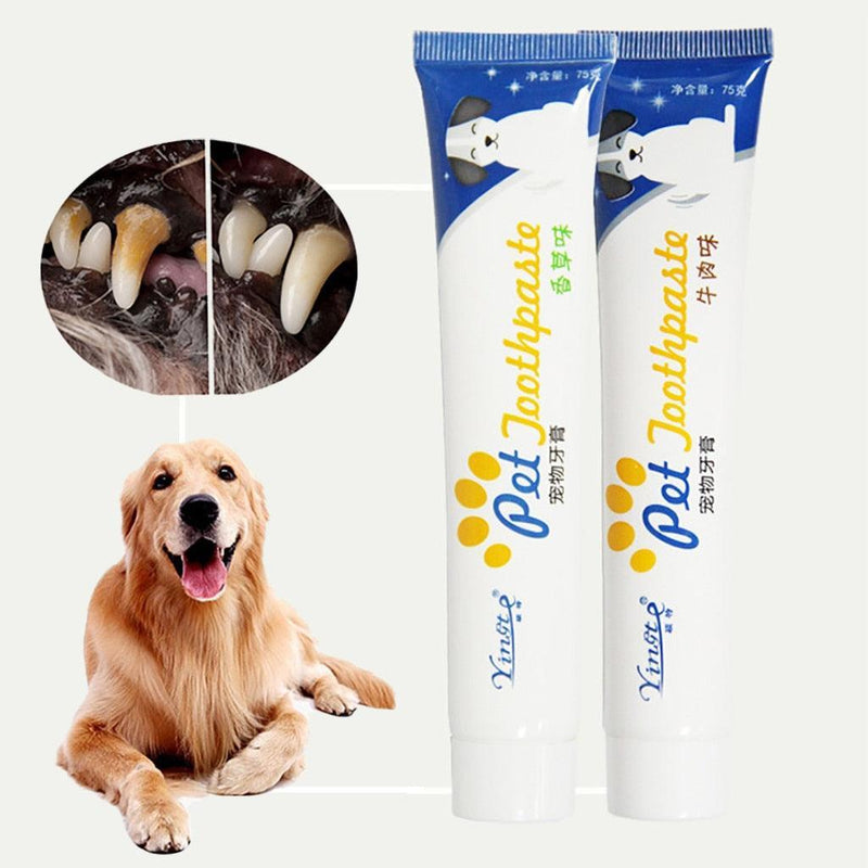 Dentifrice pour Chien & Chat — Saveur Vanille ou Bœuf